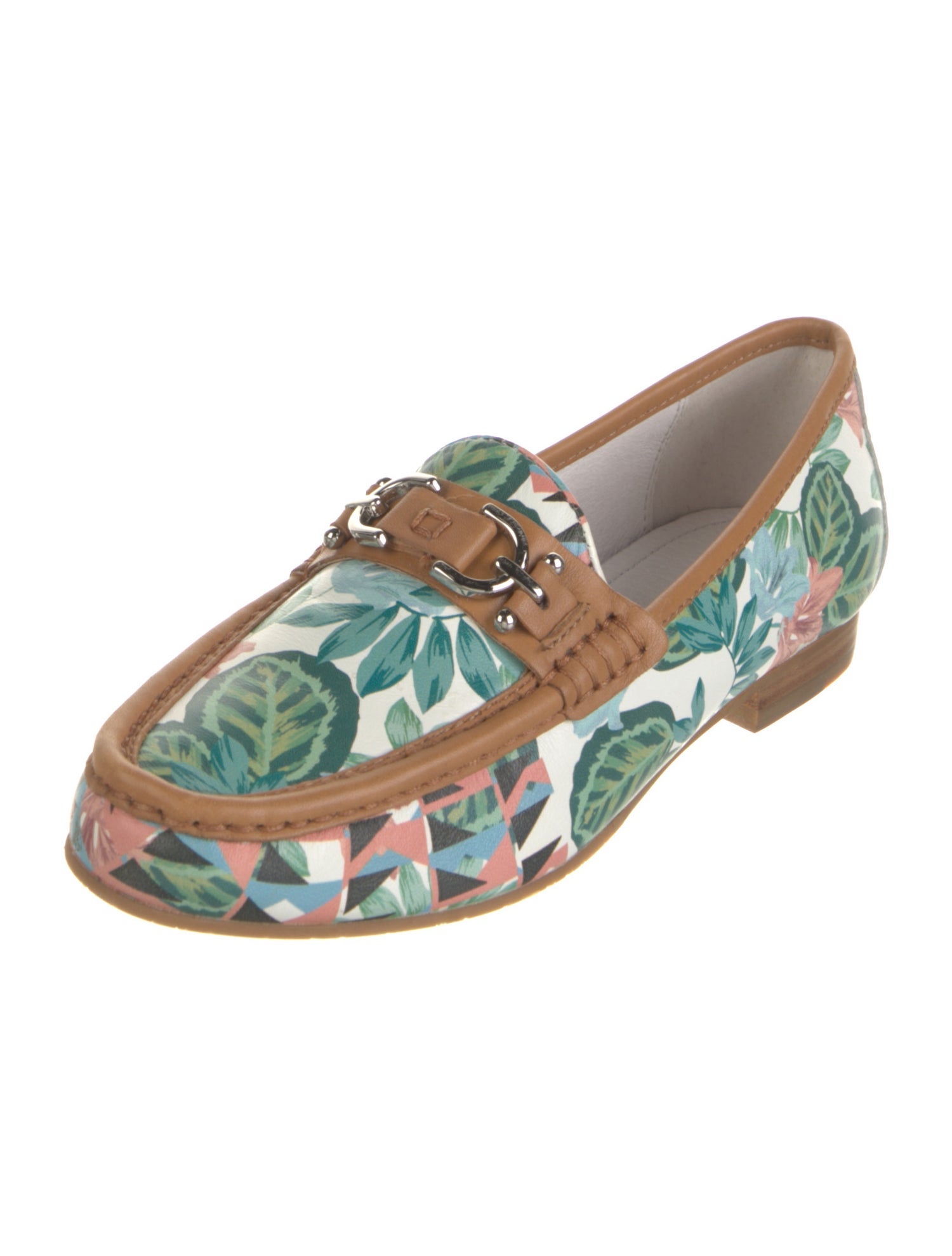 Donald Pliner Leather Floral Print Loafers w/ Tags