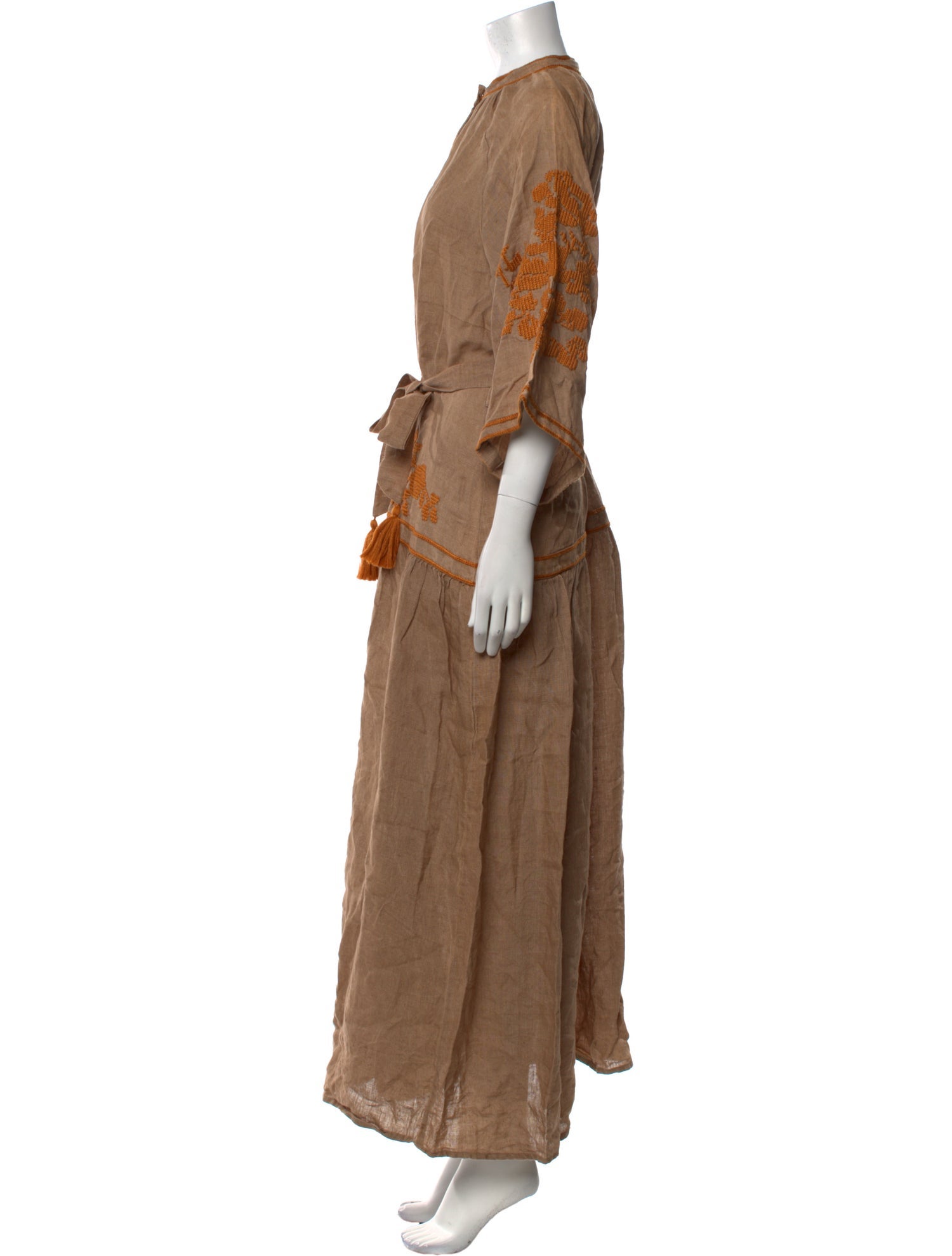 De Castro Crew Neck Long Dress