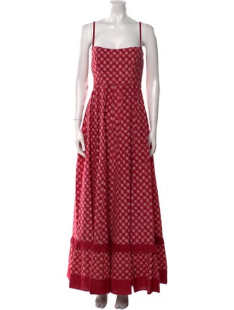 De Castro Polka Dot Print Long Dress