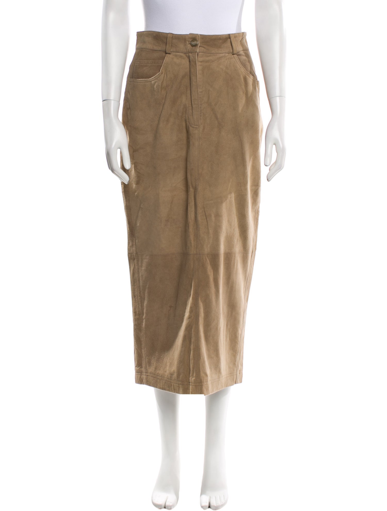 DKNY Suede Midi Length Skirt