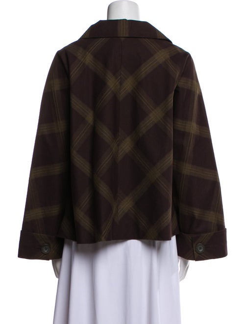 DKNY Plaid Print Faux Fur Jacket