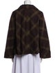 DKNY Plaid Print Faux Fur Jacket