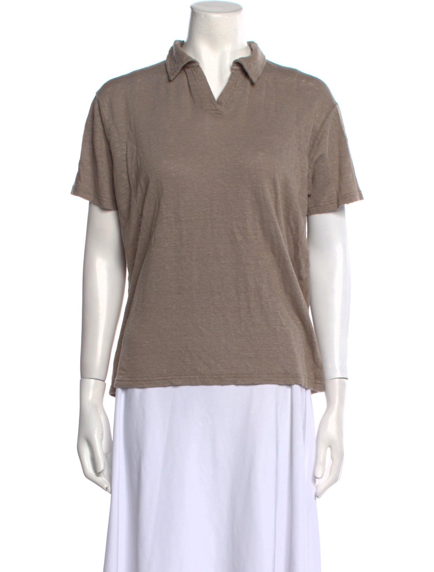 David Naman Linen Short Sleeve Polo