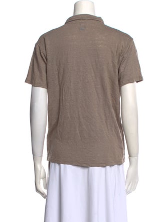 David Naman Linen Short Sleeve Polo