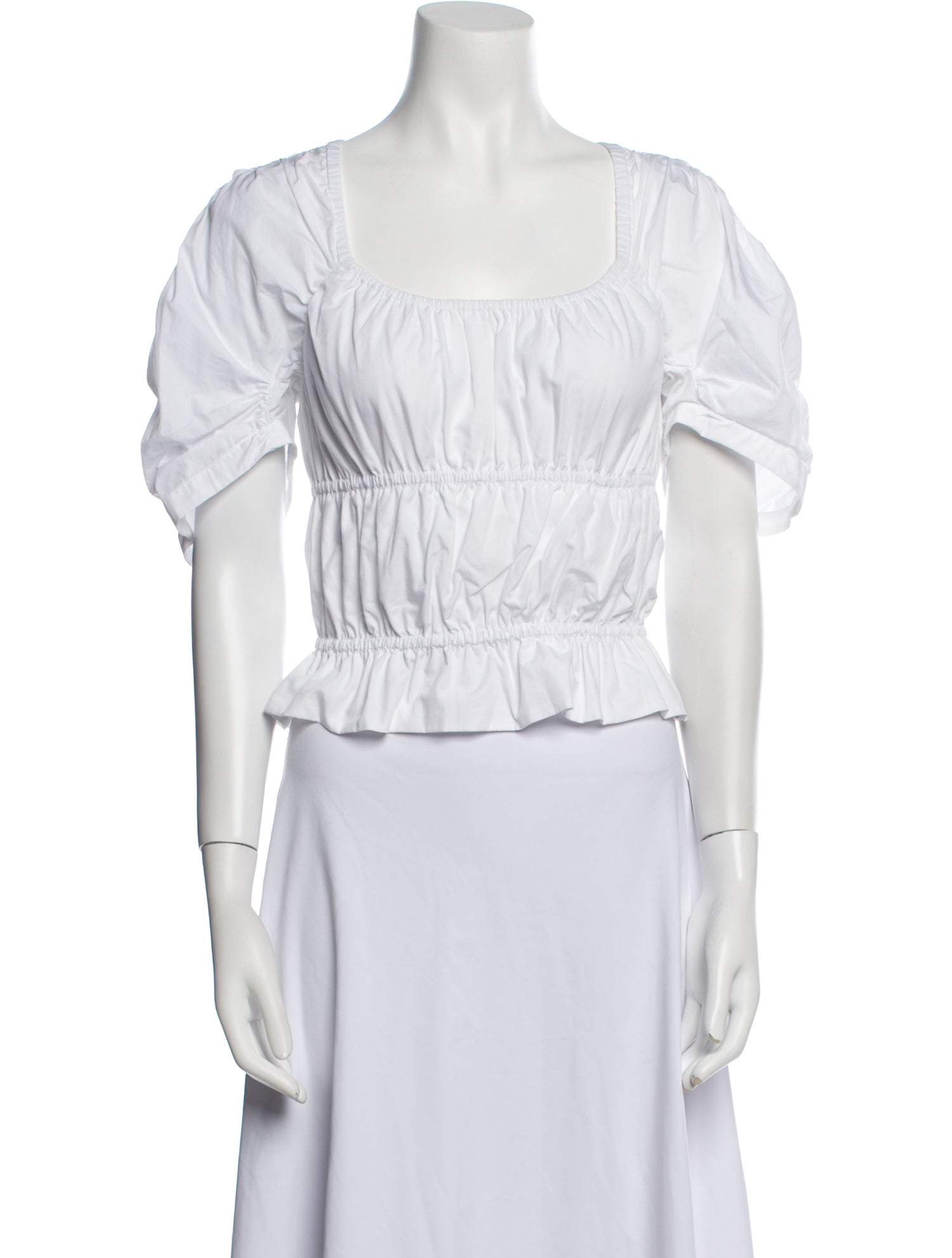 Derek Lam 10 Crosby Square Neckline Short Sleeve Crop Top