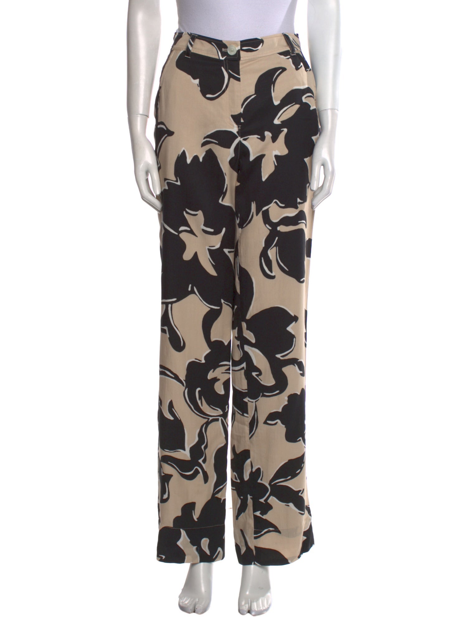Derek Lam 10 Crosby Floral Print Wide Leg Pants