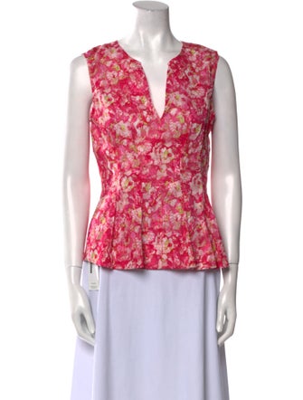 Derek Lam 10 Crosby Floral Print V-Neck Blouse
