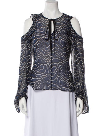 Derek Lam 10 Crosby Silk Printed Blouse