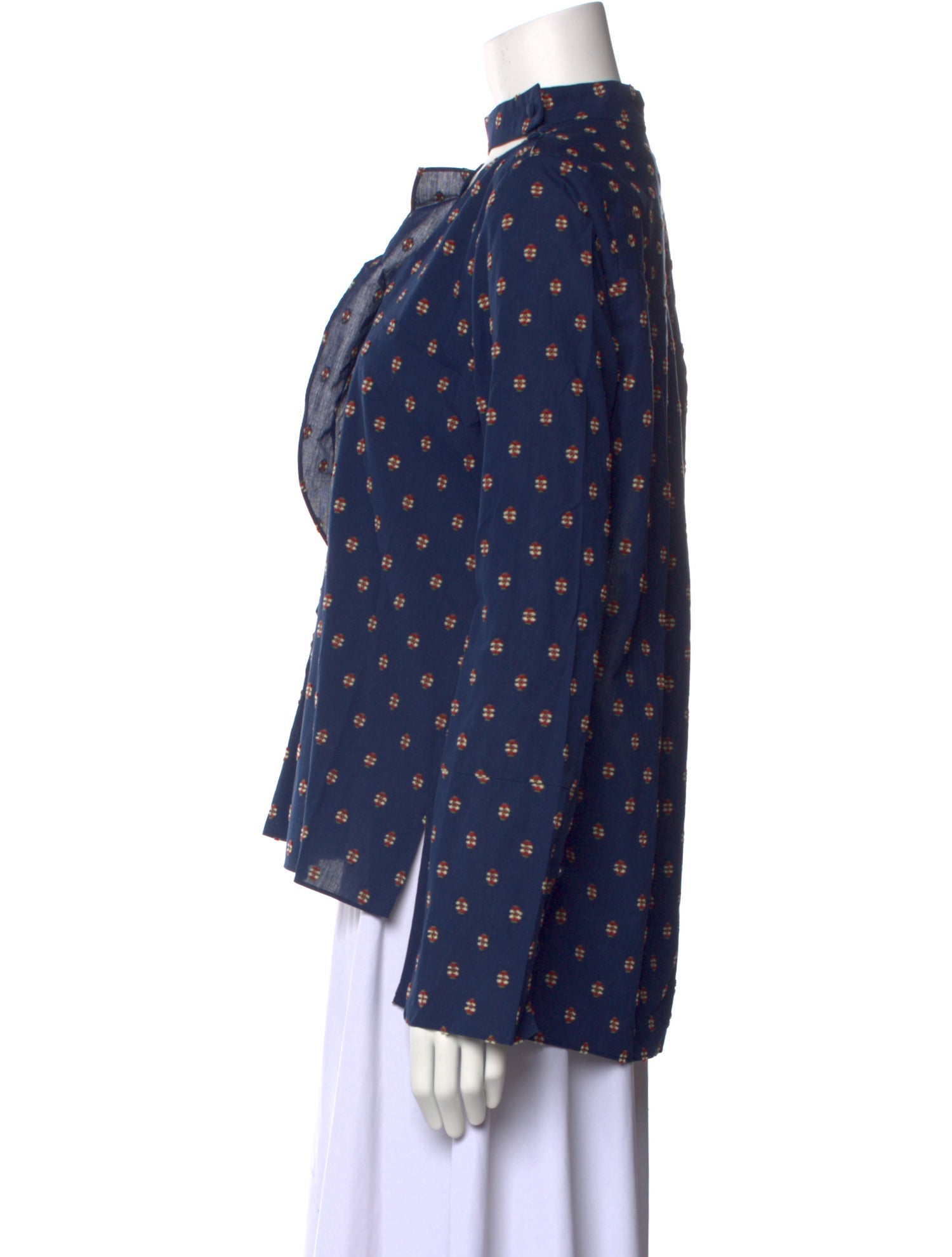 Derek Lam 10 Crosby Printed Mock Neck Blouse