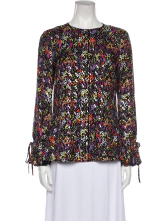 Derek Lam 10 Crosby Silk Floral Print Blouse
