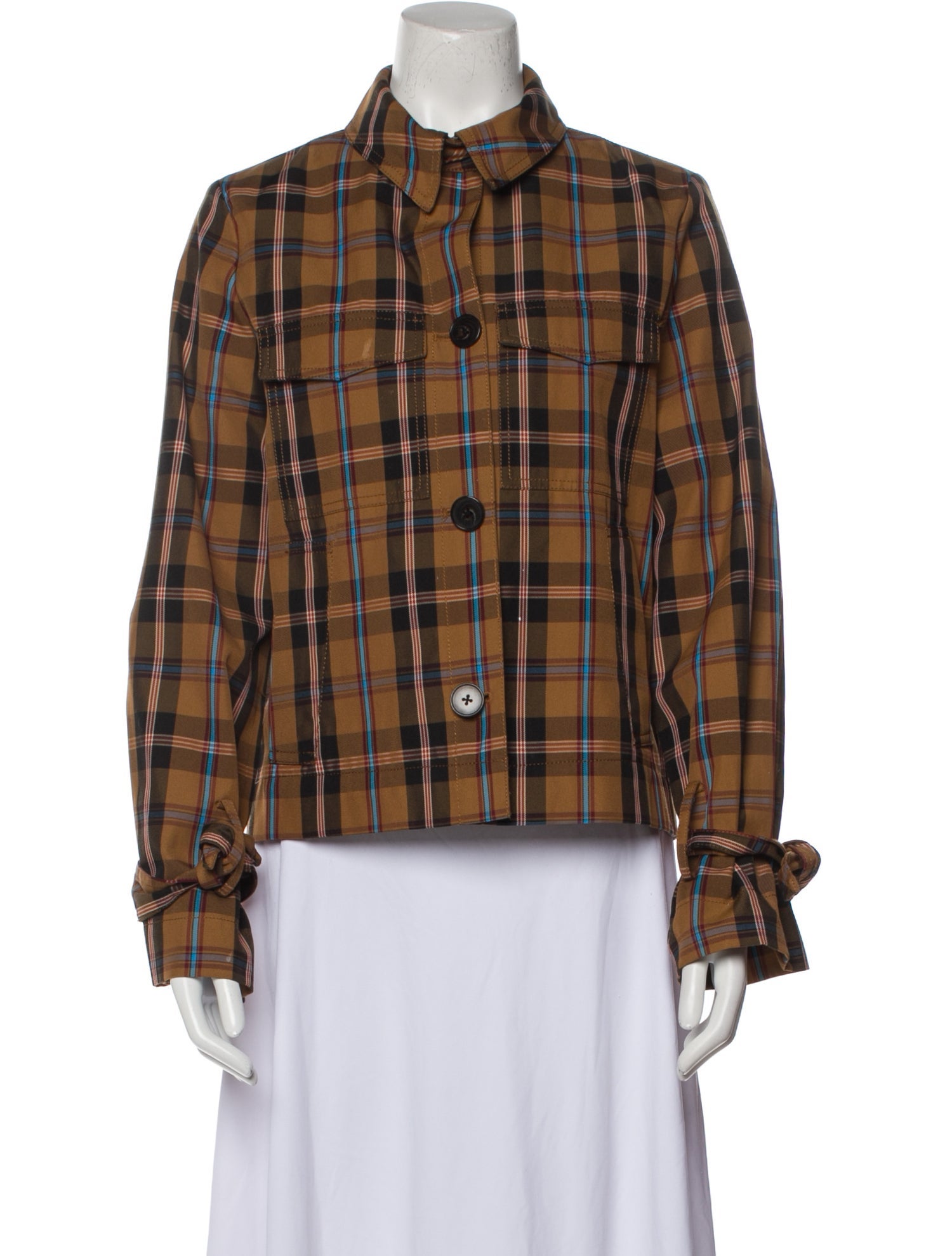 Derek Lam 10 Crosby Plaid Print Jacket