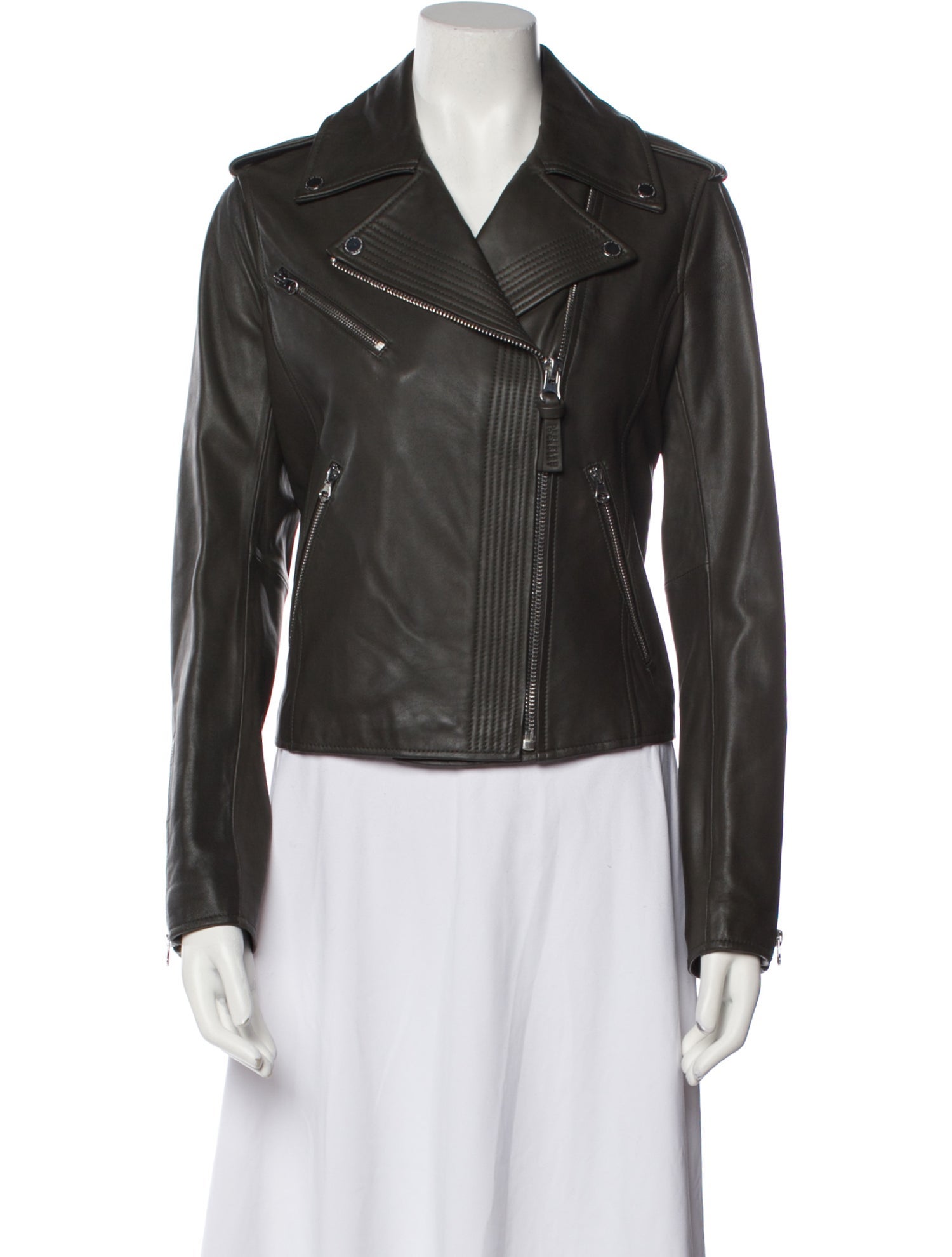 Derek Lam 10 Crosby Lamb Leather Biker Jacket