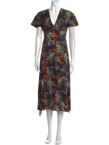 Derek Lam 10 Crosby Dresses Floral Print Midi Length Dress US 4 | S