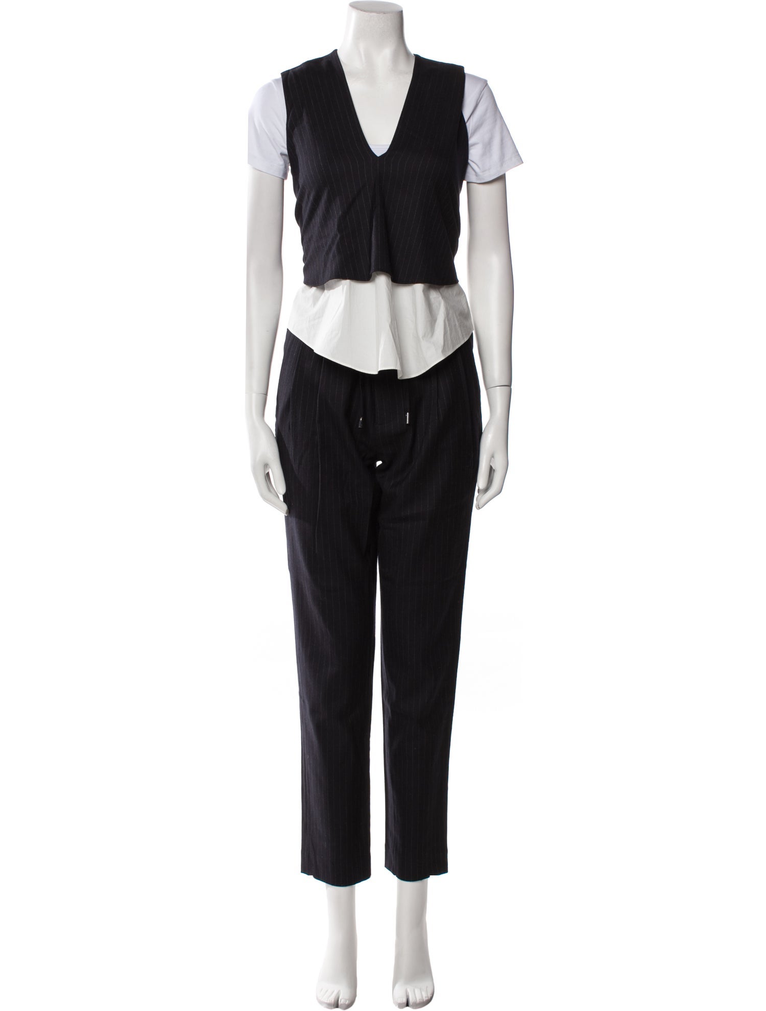 Derek Lam 10 Crosby Wool Striped Pantsuit