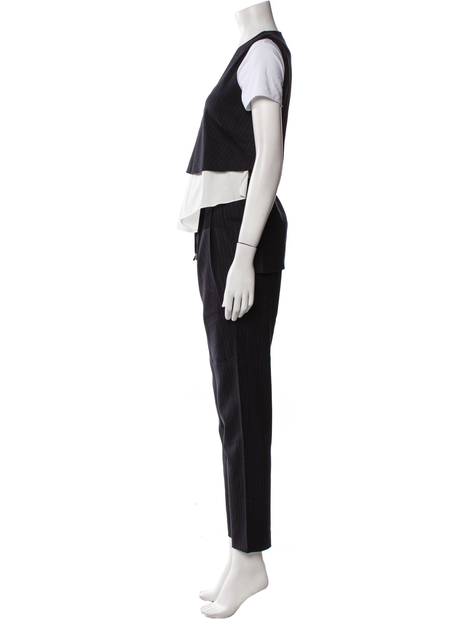 Derek Lam 10 Crosby Wool Striped Pantsuit