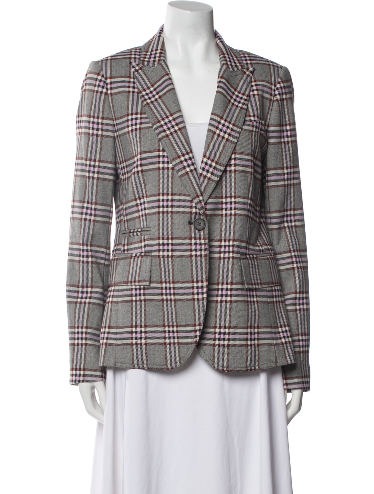 Derek Lam 10 Crosby Plaid Print Blazer