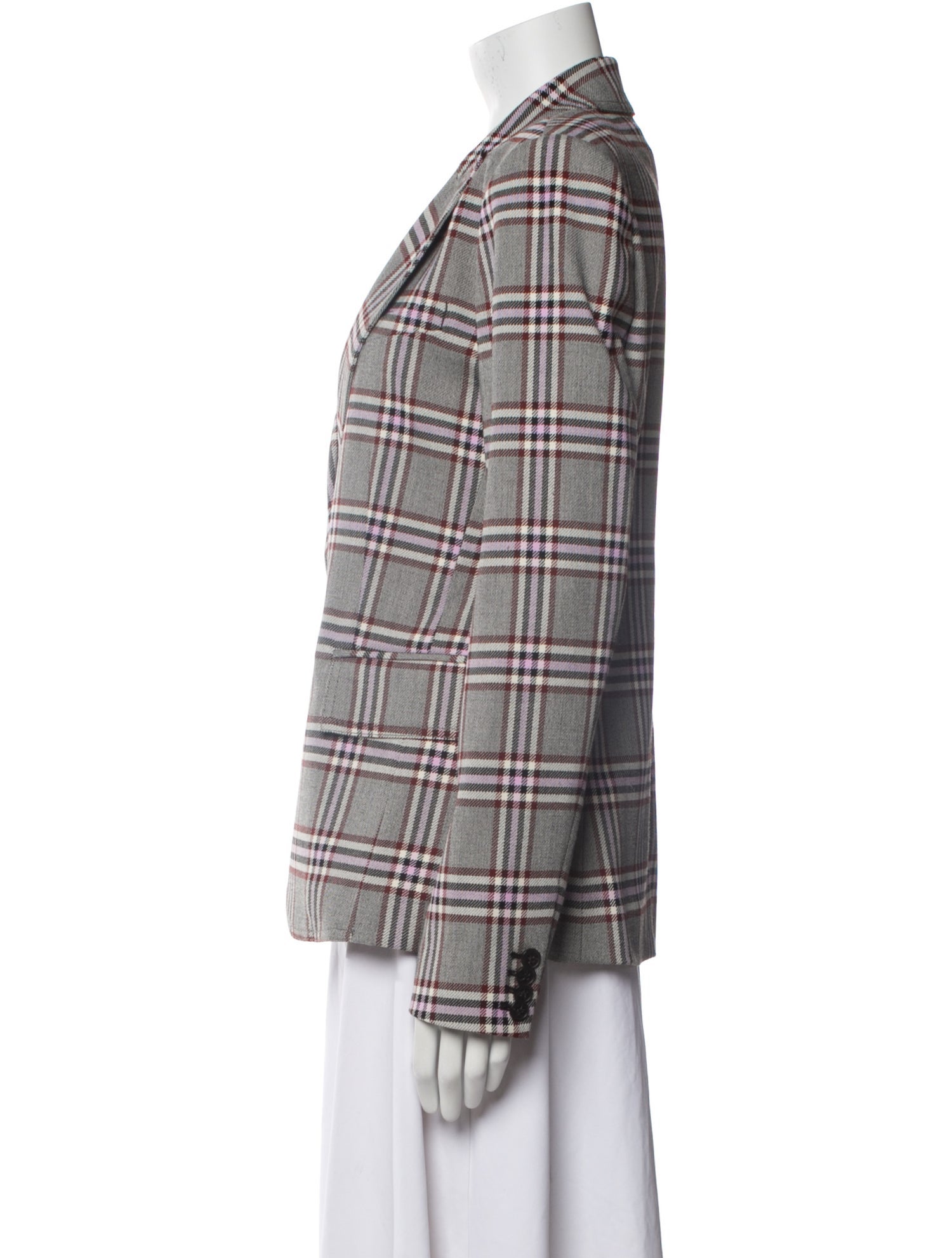 Derek Lam 10 Crosby Plaid Print Blazer