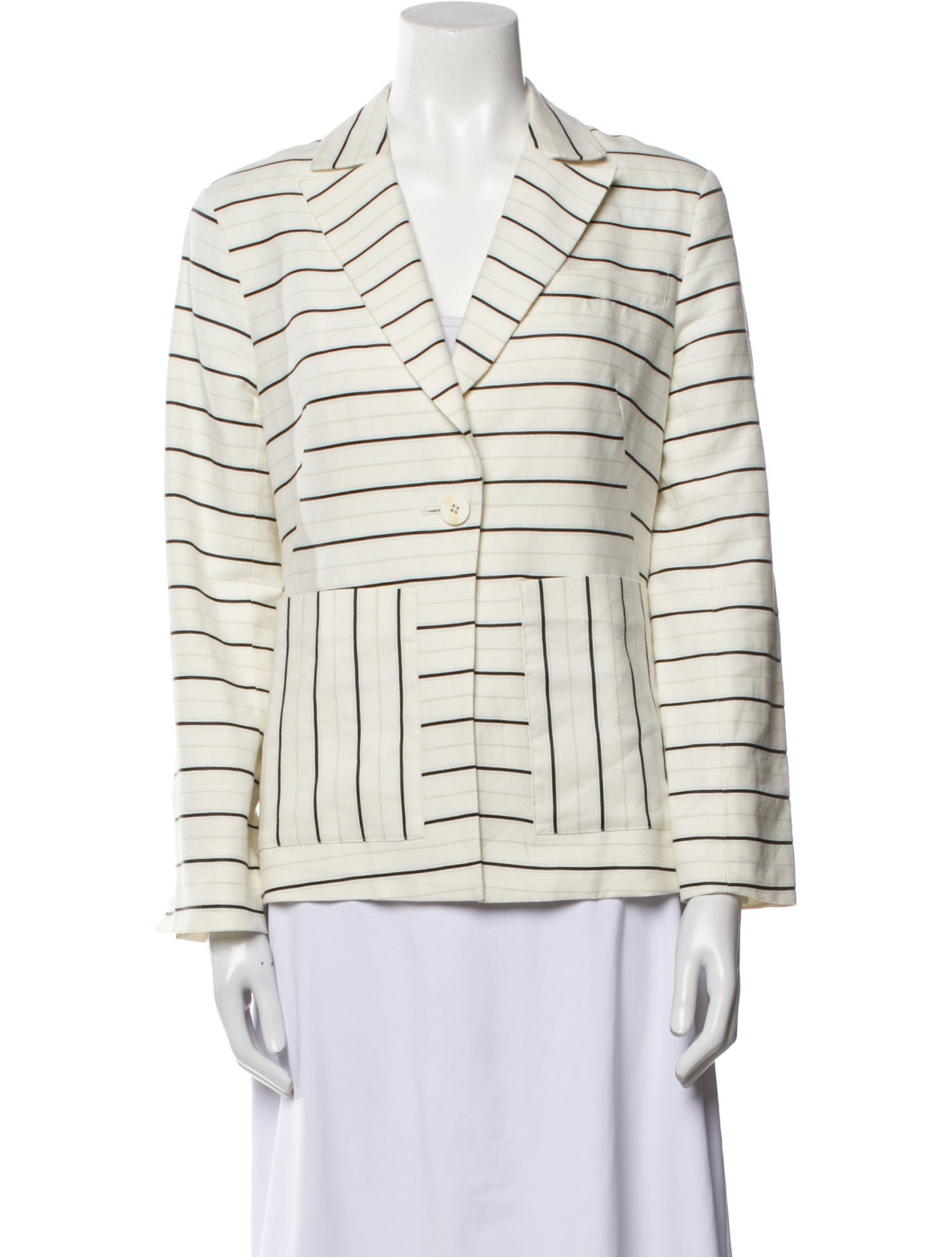 Derek Lam 10 Crosby Linen Striped Blazer