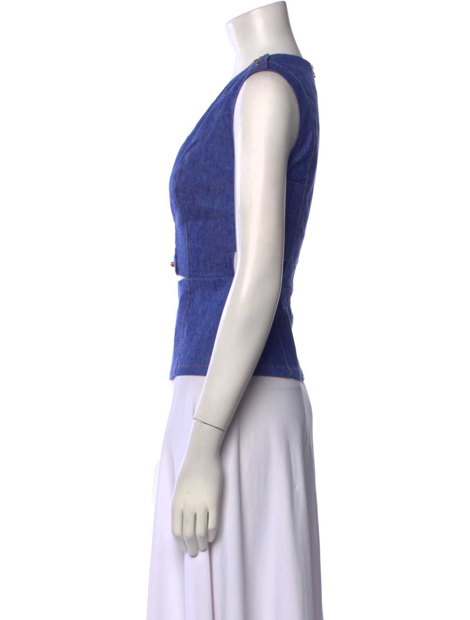 Derek Lam 10 Crosby Linen Plunge Neckline Crop Top