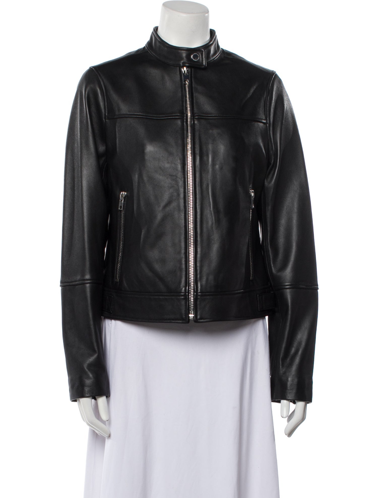 Derek Lam 10 Crosby Lamb Leather Biker Jacket