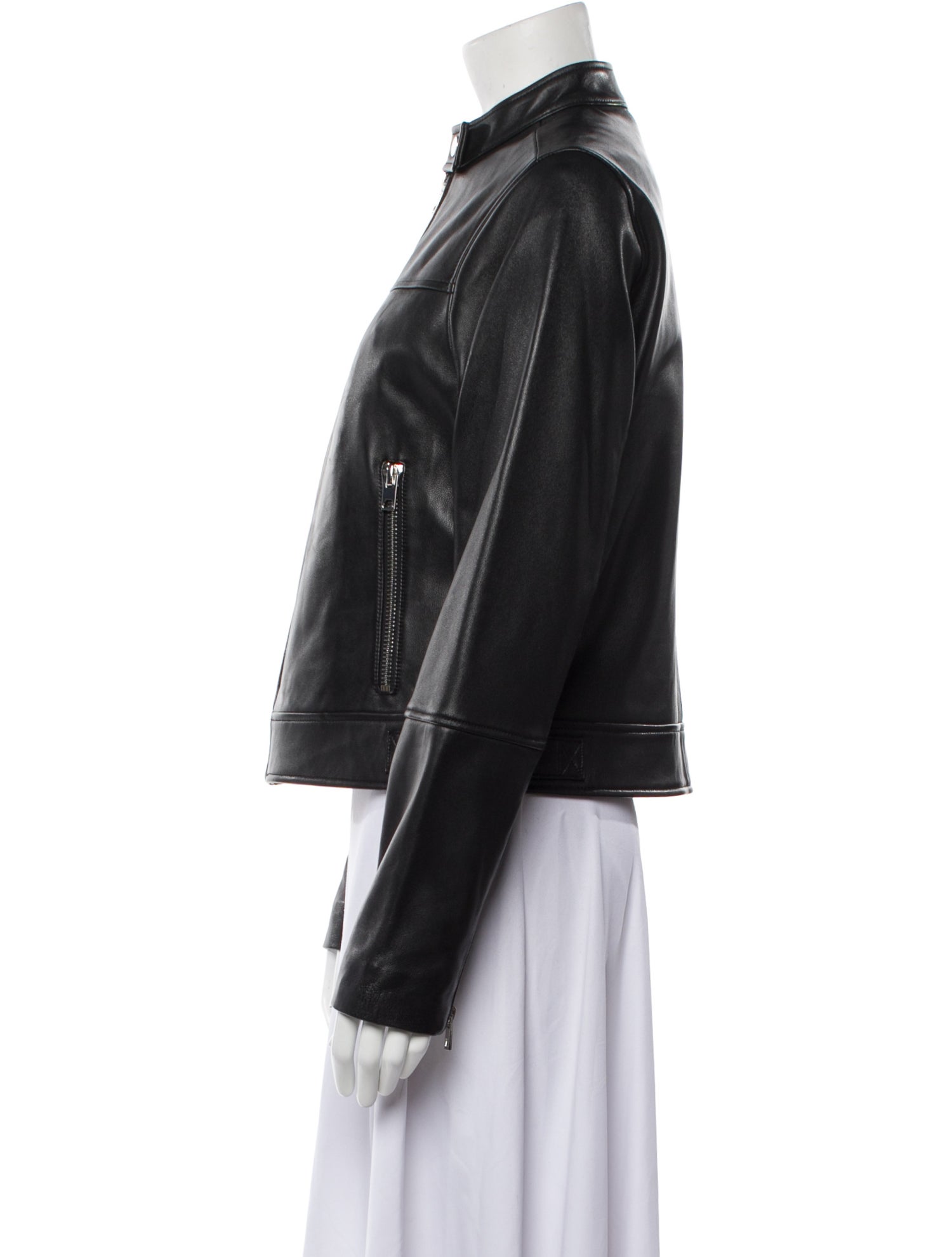 Derek Lam 10 Crosby Lamb Leather Biker Jacket