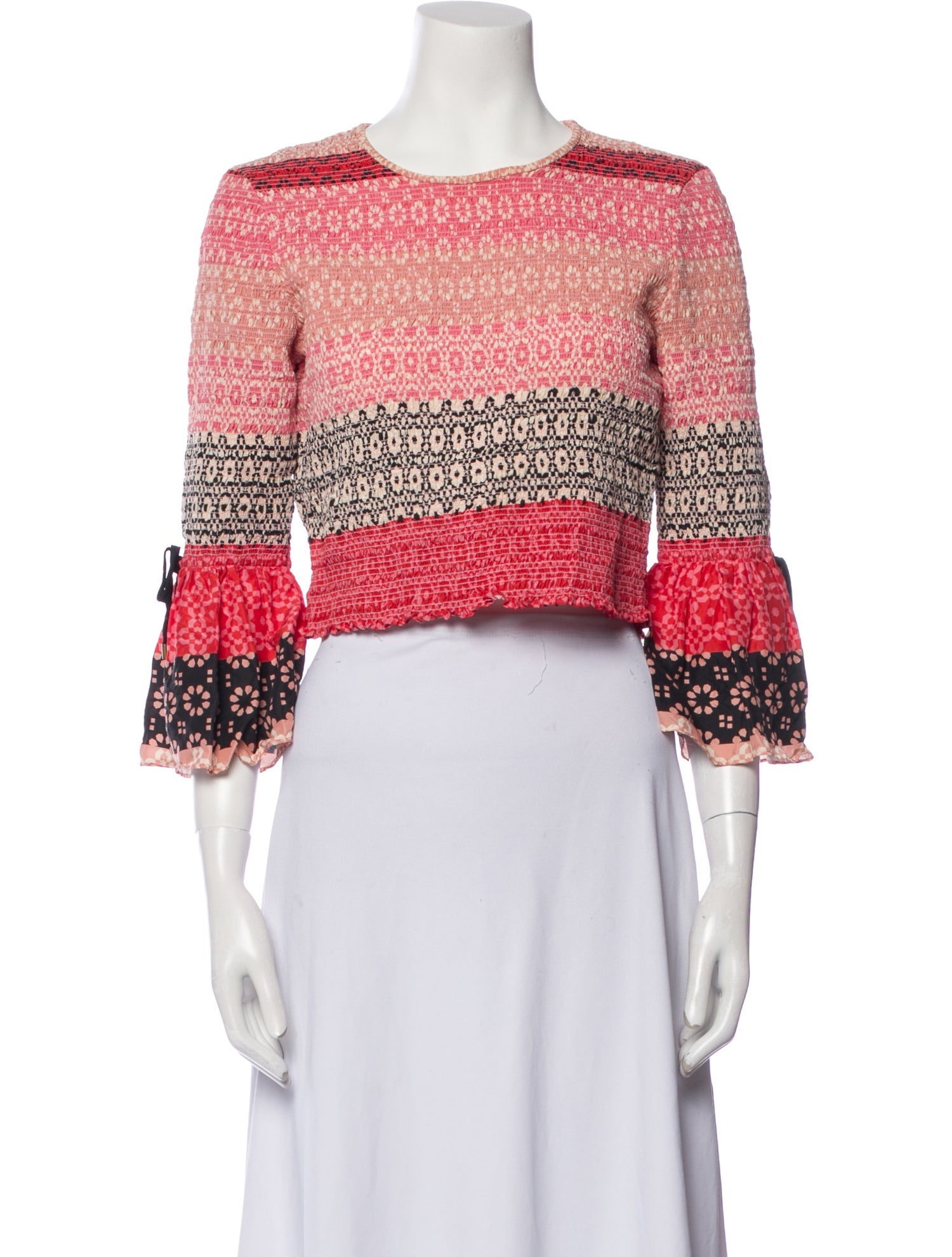 Derek Lam 10 Crosby Silk Floral Print Crop Top