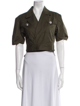 Derek Lam 10 Crosby Short Sleeve Crop Top