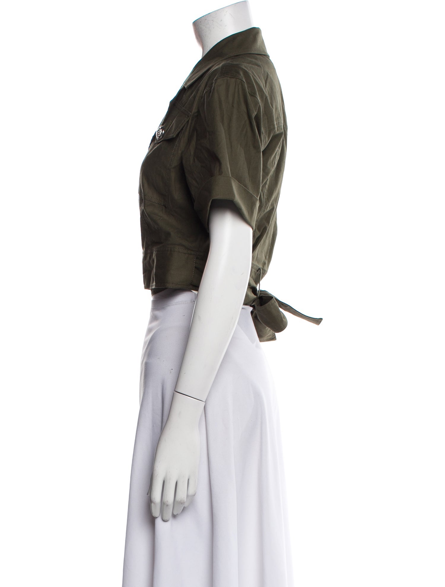 Derek Lam 10 Crosby Short Sleeve Crop Top