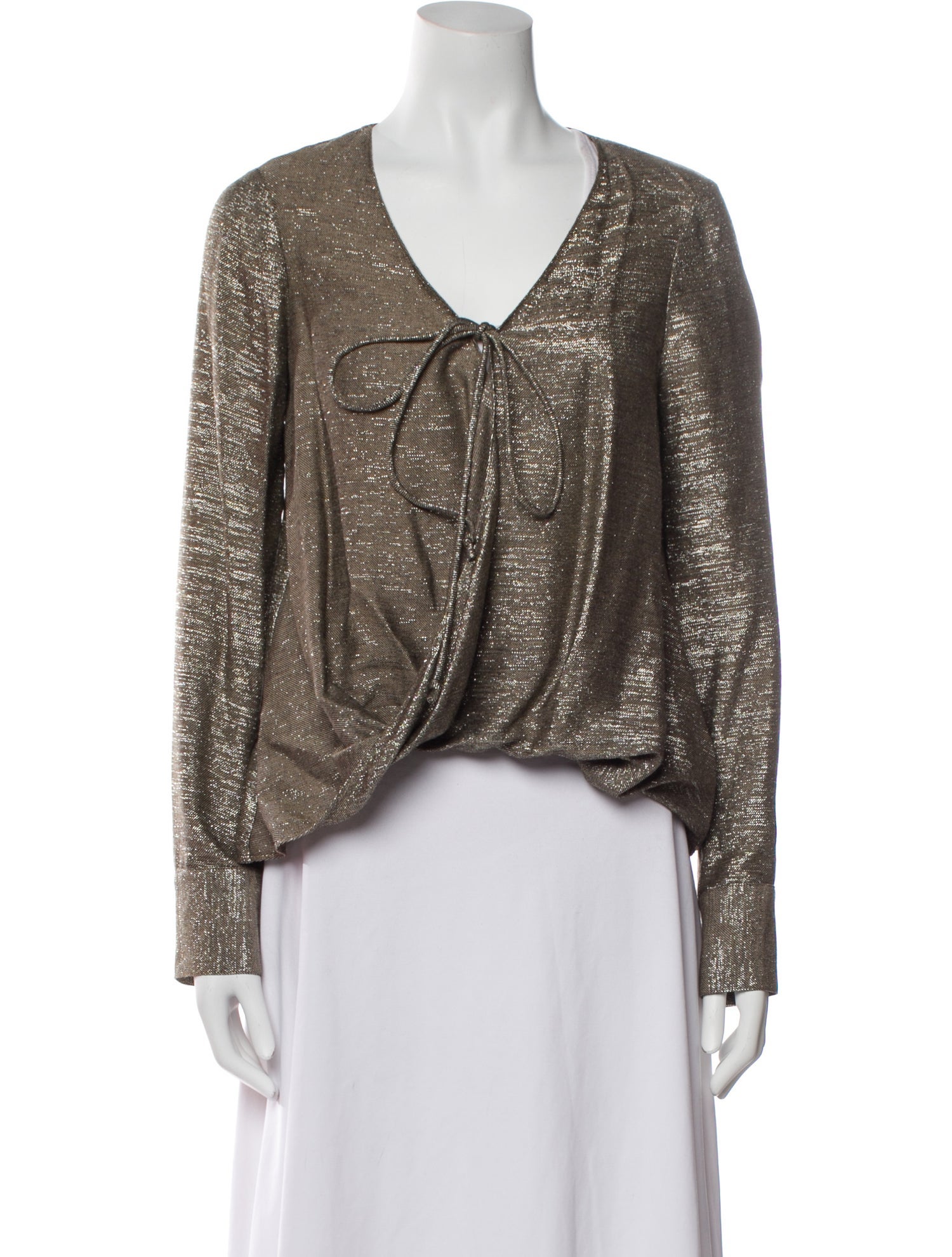 Derek Lam 10 Crosby Cowl Neck Long Sleeve Crop Top