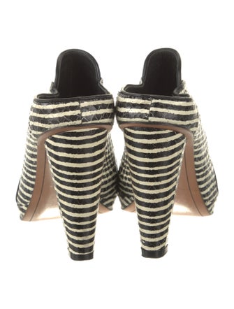 Derek Lam 10 Crosby Snakeskin Striped Slides