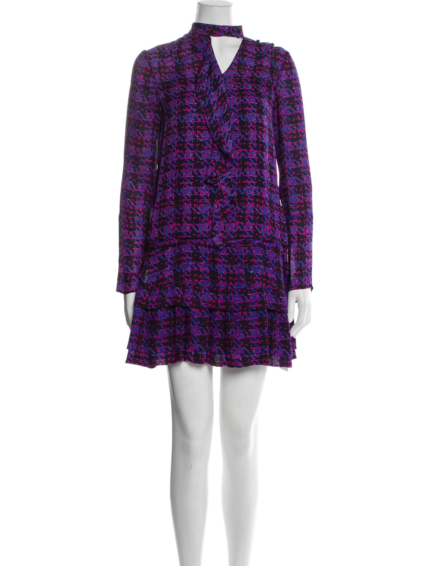 Derek Lam 10 Crosby Silk Houndstooth Print Skirt Set