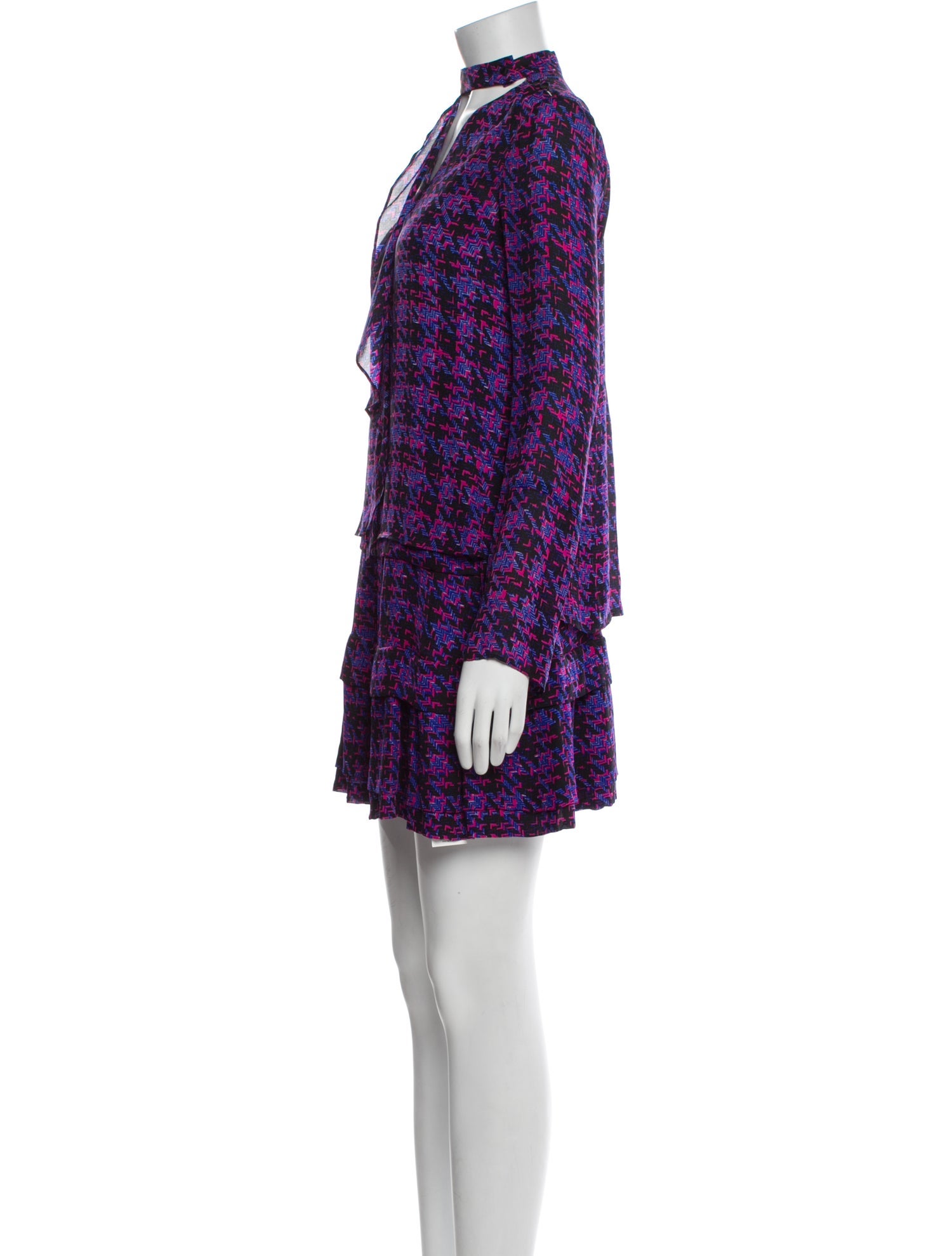 Derek Lam 10 Crosby Silk Houndstooth Print Skirt Set