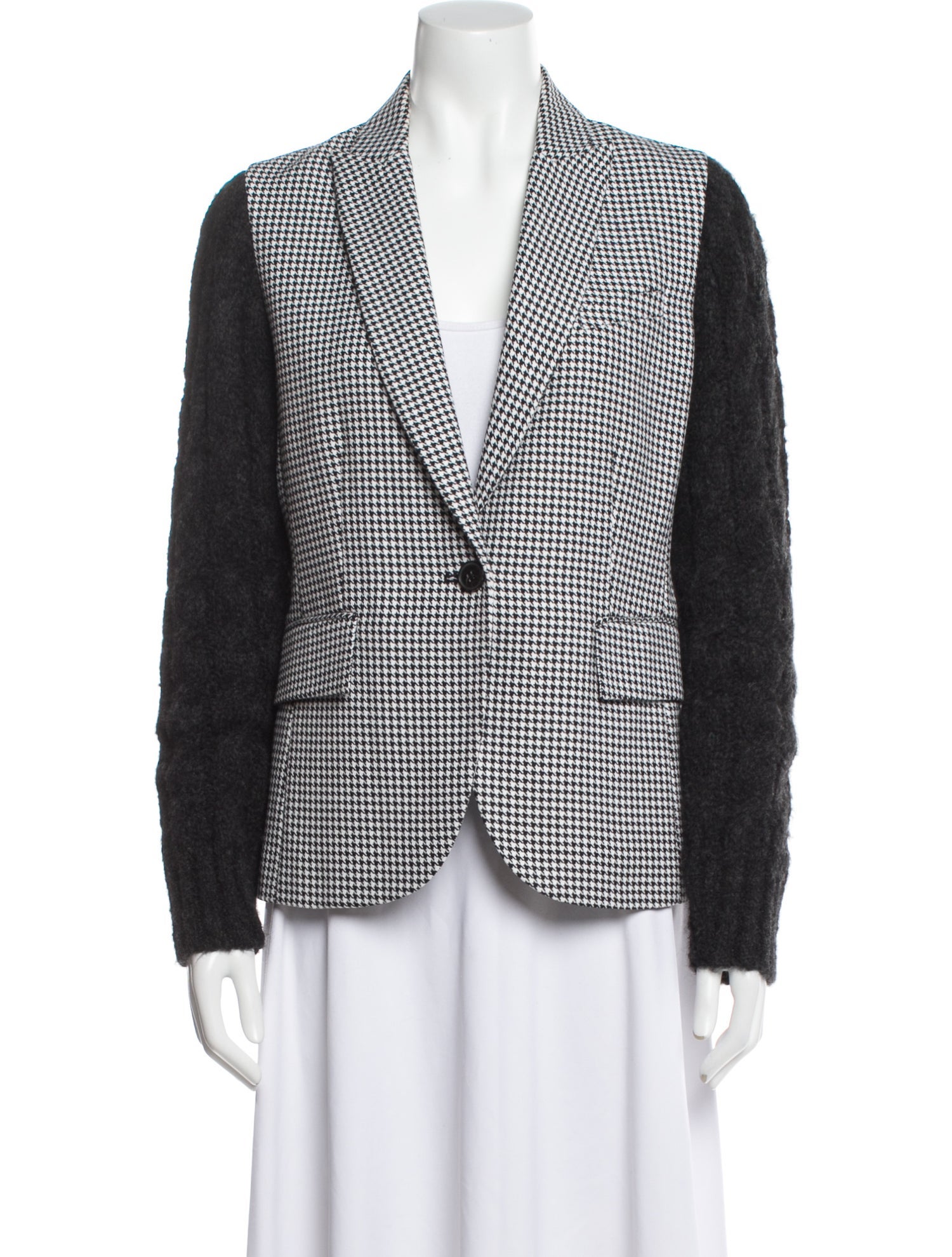 Derek Lam 10 Crosby Houndstooth Print Blazer