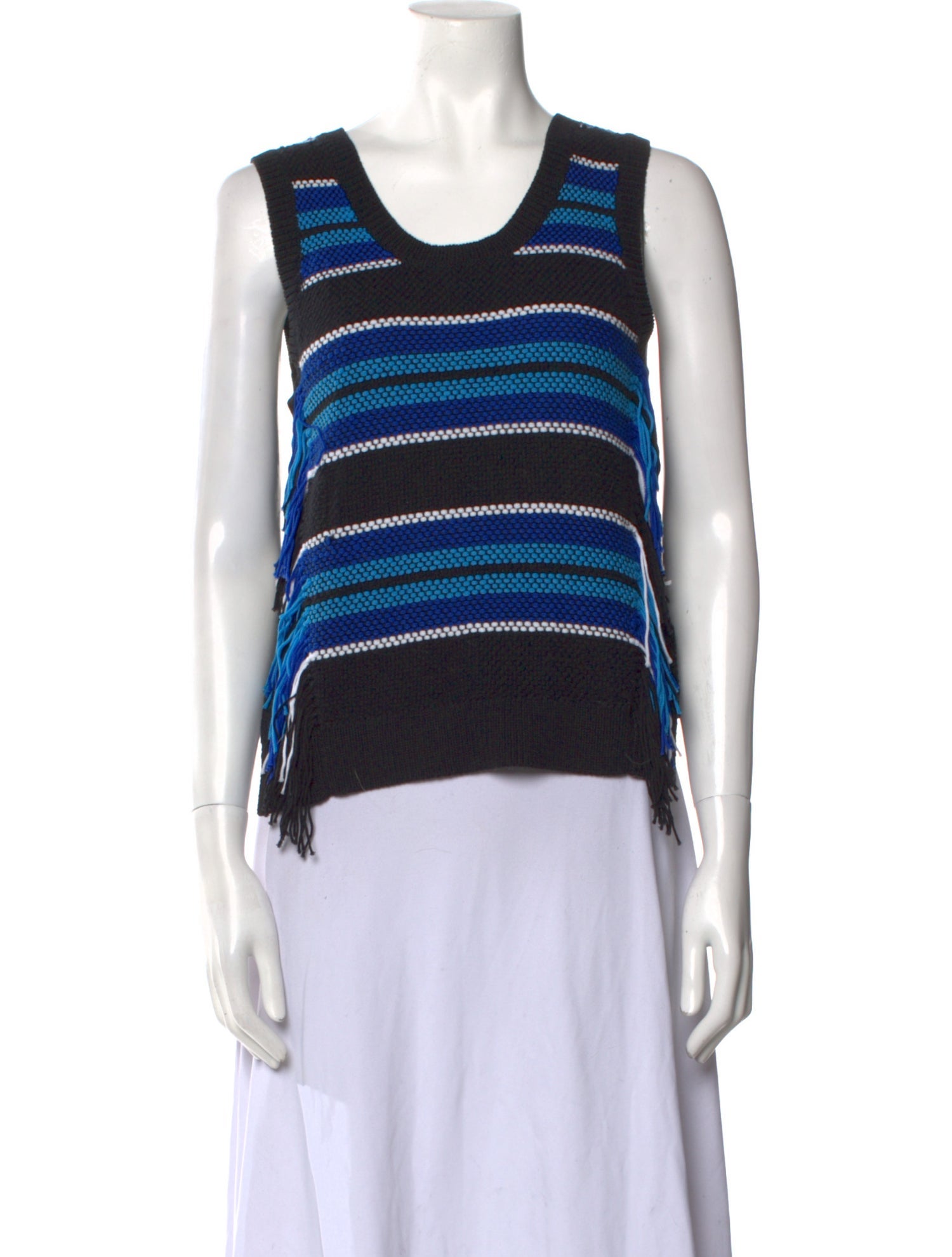 Derek Lam 10 Crosby Striped Scoop Neck Sweater