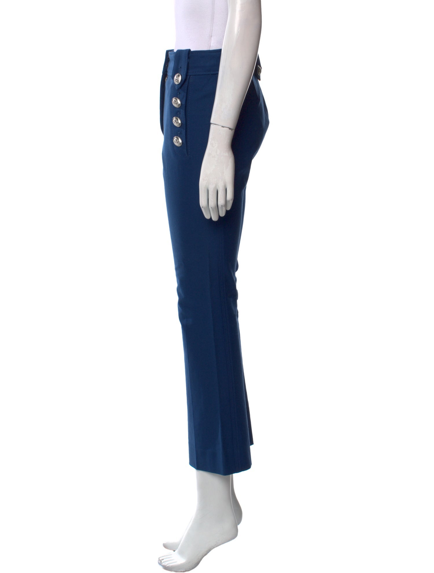 Derek Lam 10 Crosby Straight Leg Pants Blue Cropped with Mid