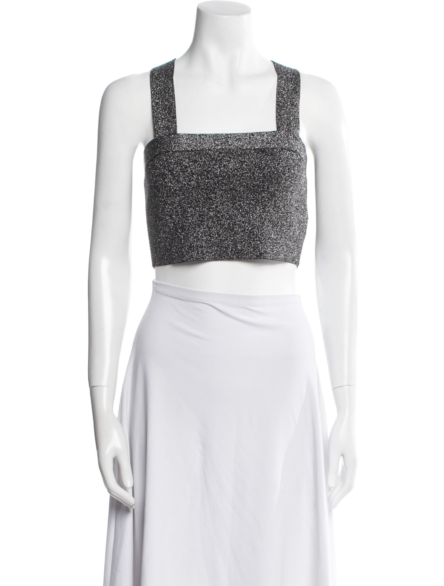 Derek Lam 10 Crosby Square Neckline Sleeveless Crop Top