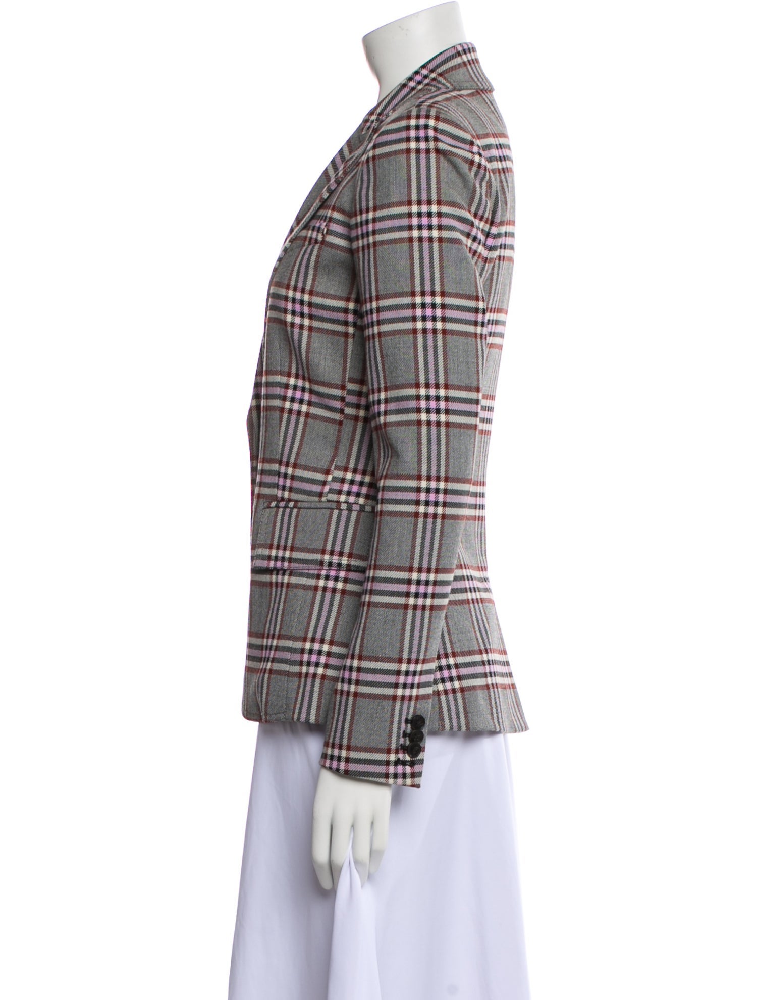 Derek Lam 10 Crosby Plaid Print Blazer