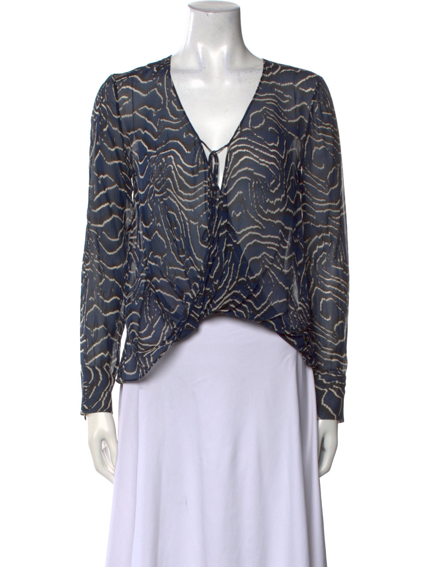 Derek Lam 10 Crosby Silk Printed Crop Top