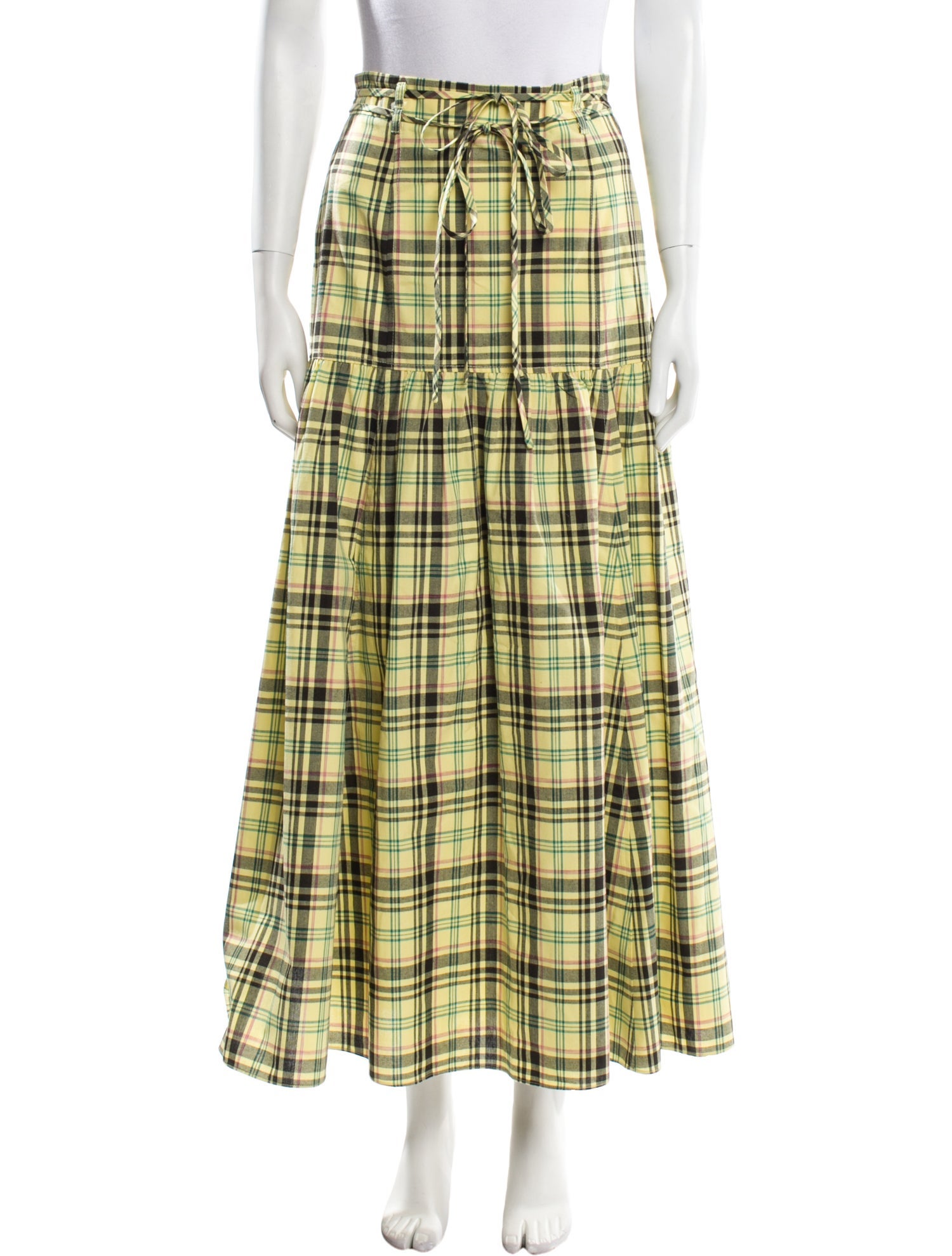 Derek Lam 10 Crosby Plaid Print Midi Length Skirt