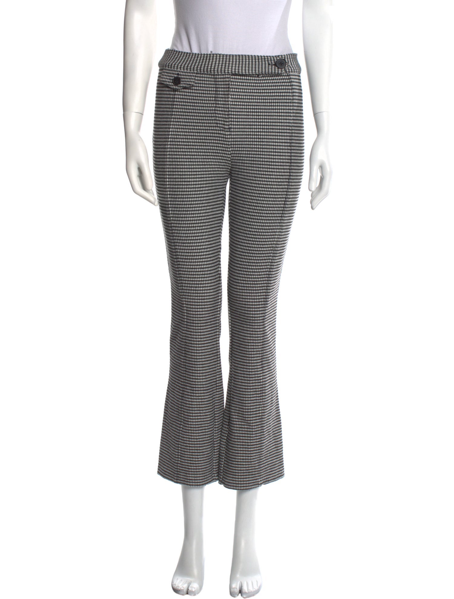 Derek Lam 10 Crosby Plaid Print Straight Leg Pants