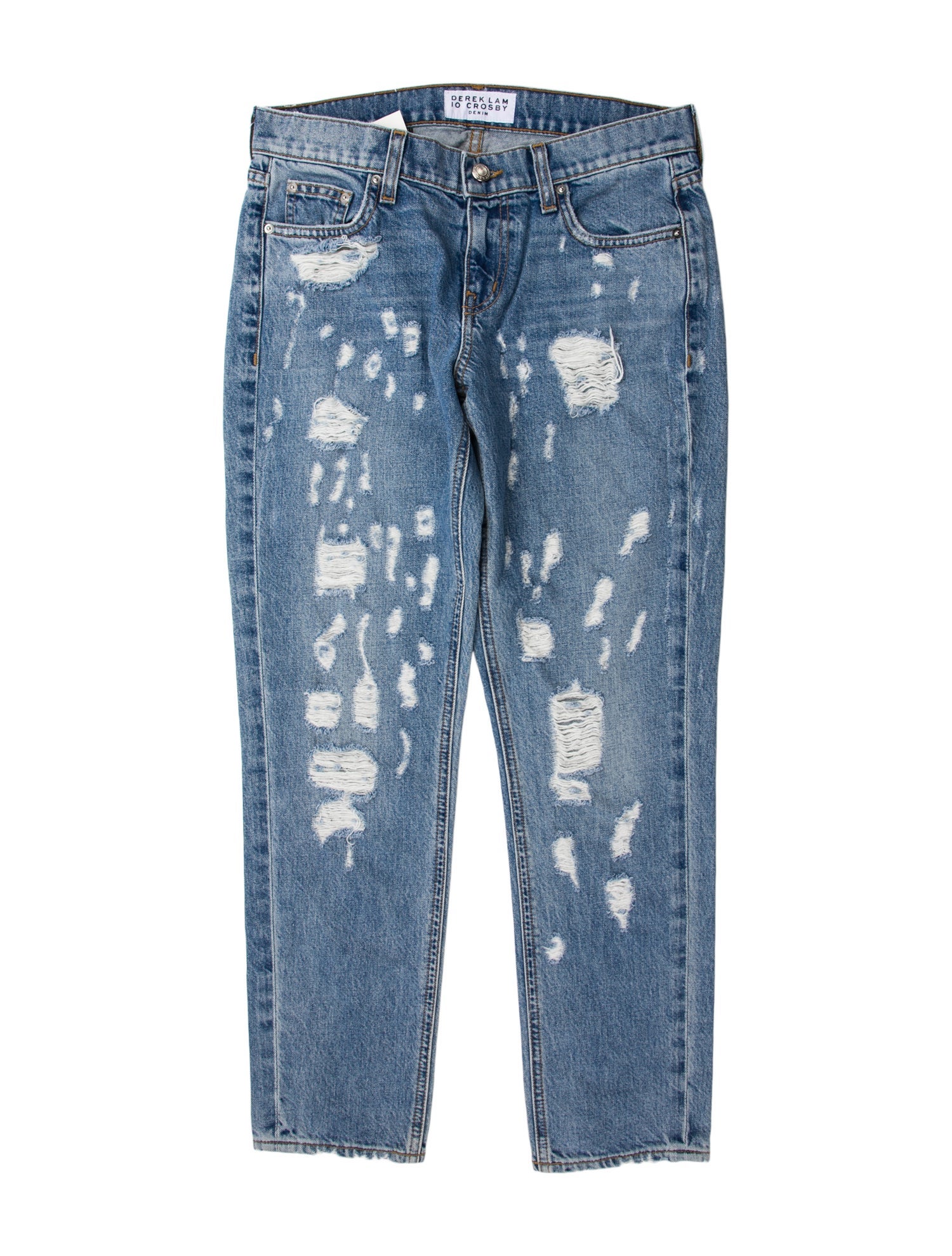 Derek Lam 10 Crosby Mid-Rise Straight Leg Jeans