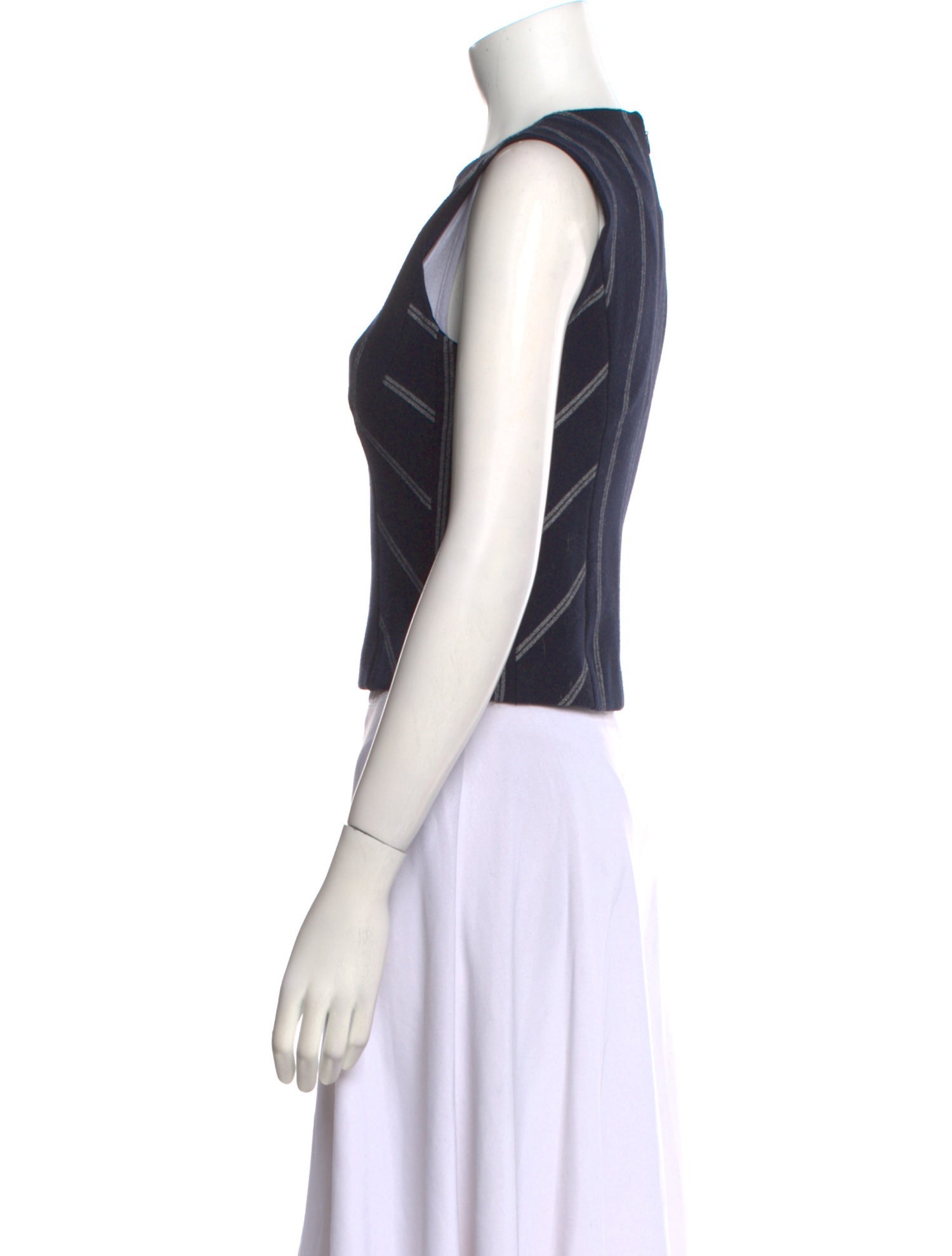 Derek Lam 10 Crosby Striped Crew Neck Crop Top