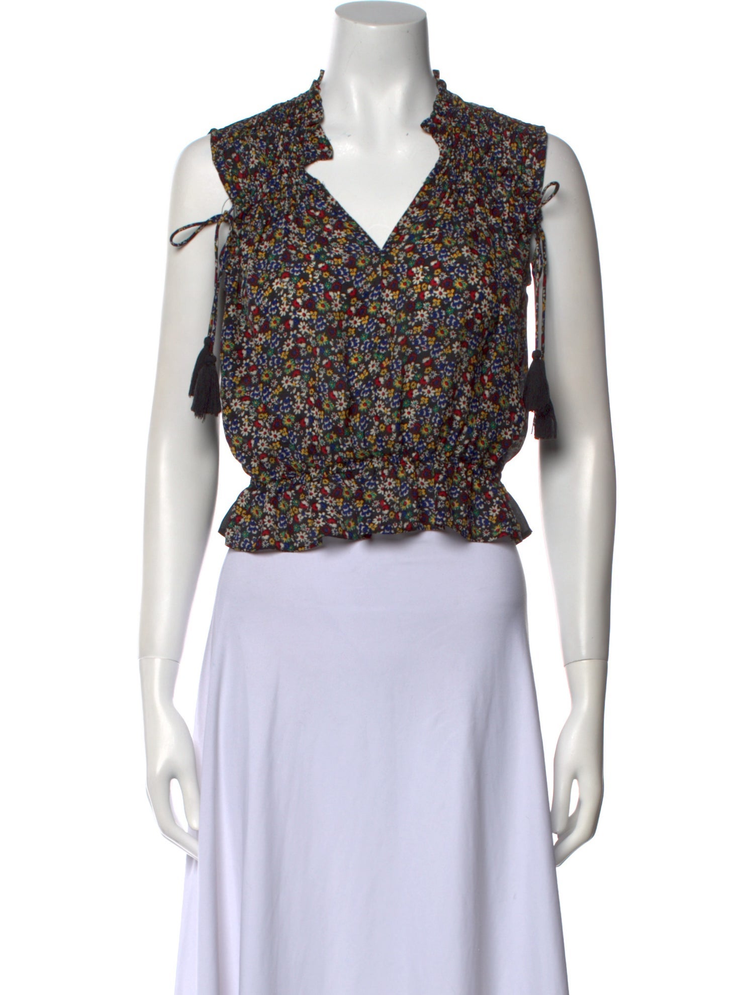 Derek Lam 10 Crosby Silk Floral Print Crop Top