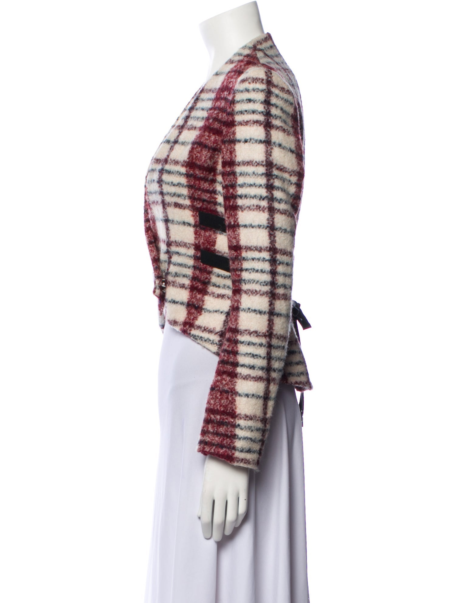 Derek Lam 10 Crosby Virgin Wool Plaid Print Blazer