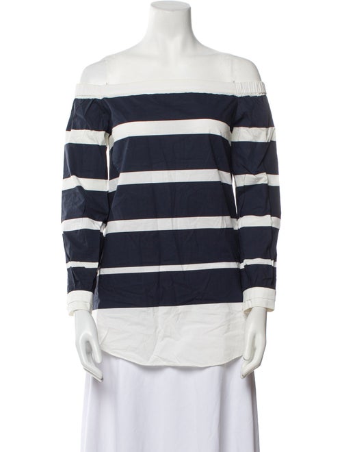Derek Lam 10 Crosby Striped Off-The-Shoulder Top