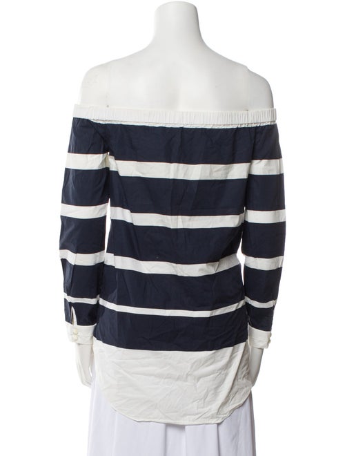 Derek Lam 10 Crosby Striped Off-The-Shoulder Top