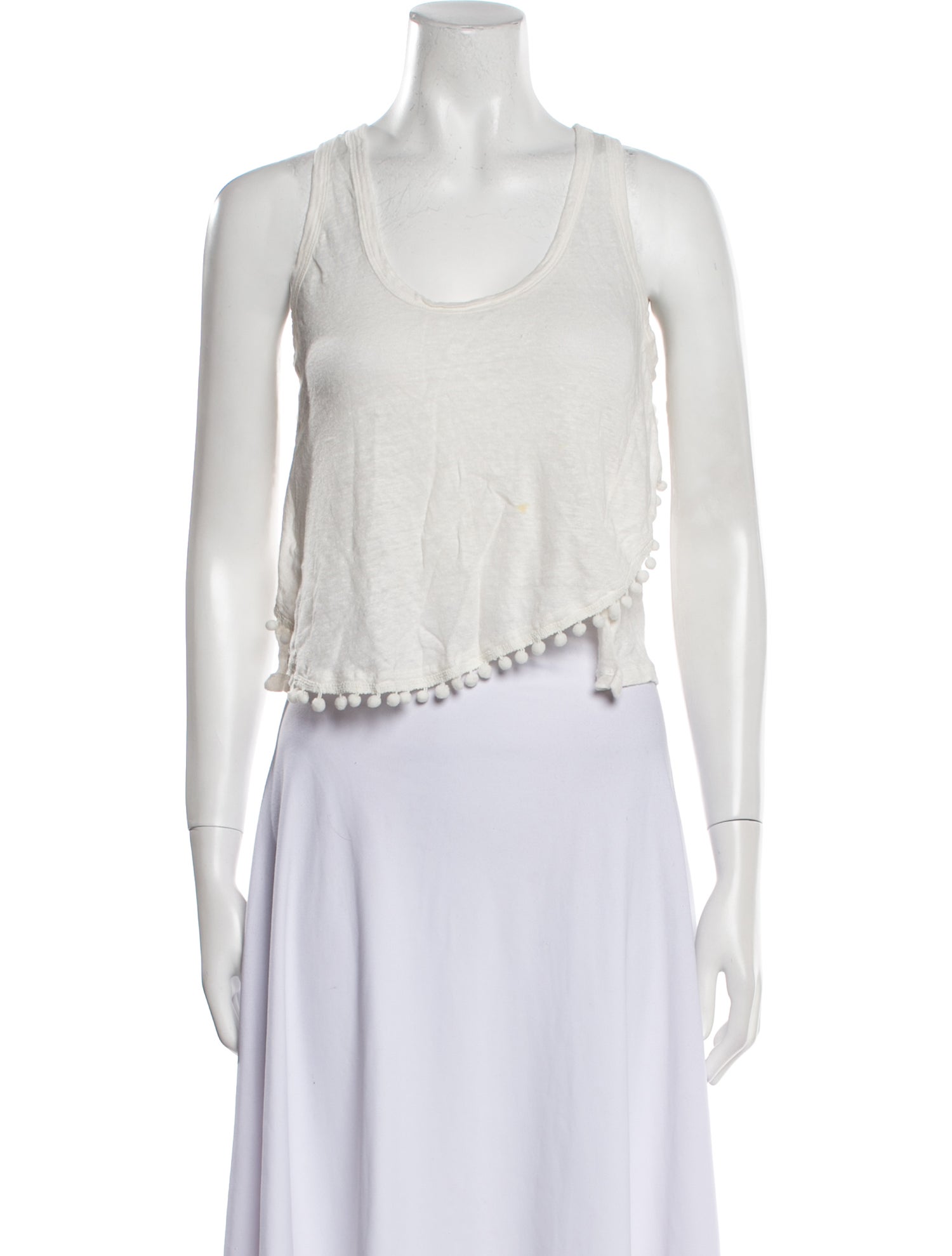 Derek Lam 10 Crosby Linen Scoop Neck Crop Top