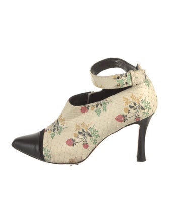 Derek Lam 10 Crosby Python Floral Print D'Orsay Pumps