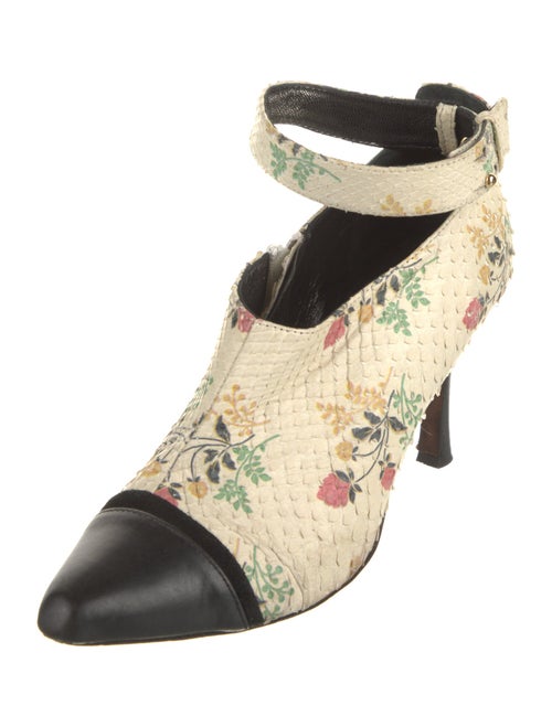 Derek Lam 10 Crosby Python Floral Print D'Orsay Pumps