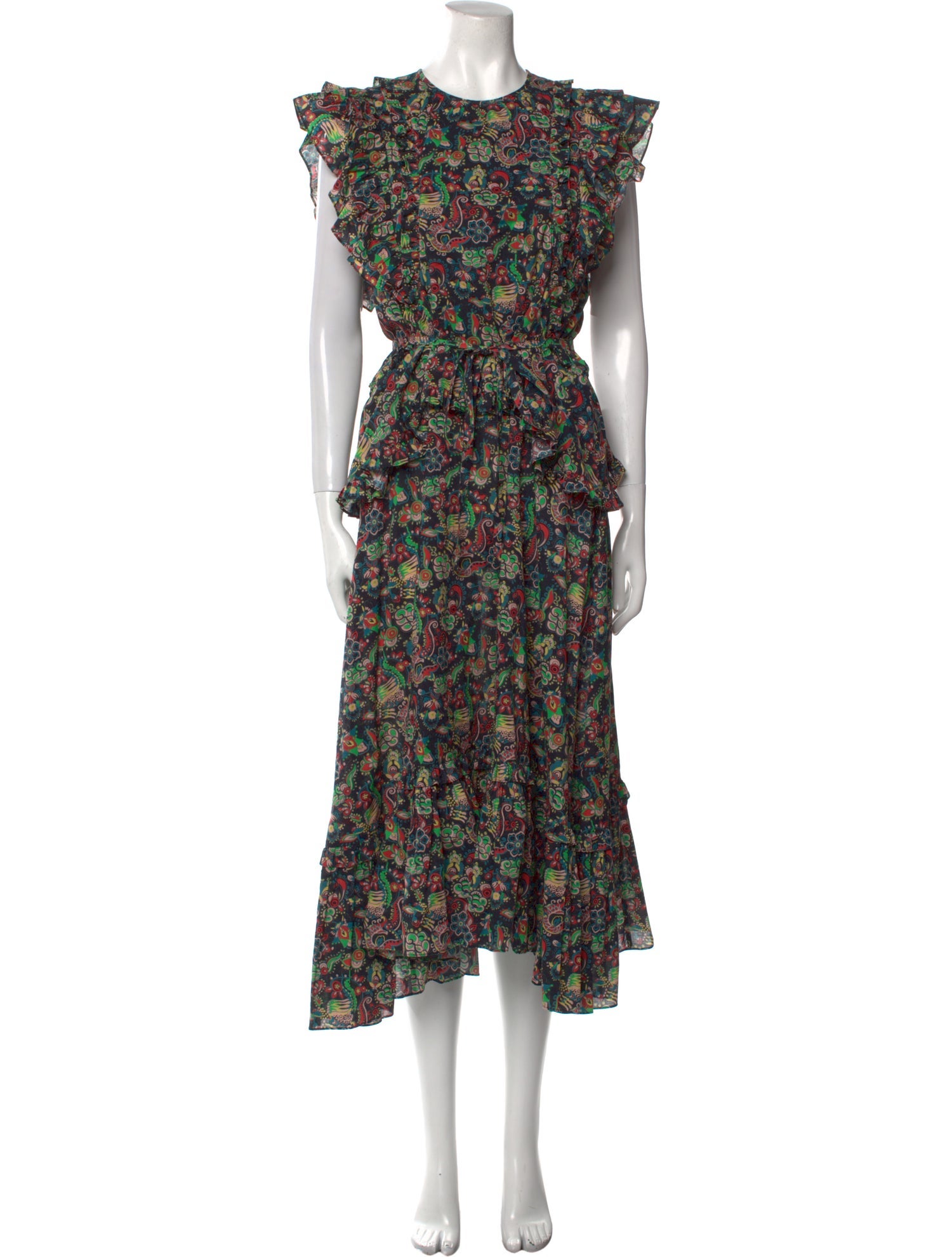 Derek Lam 10 Crosby Floral Print Midi Length Dress
